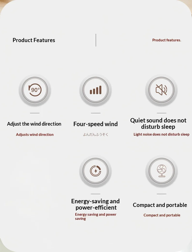 USB PLUG-IN Small Fan Office Desk Electric Fan USB 6-Inch  Desktop Bedside Fan with Long Battery Life