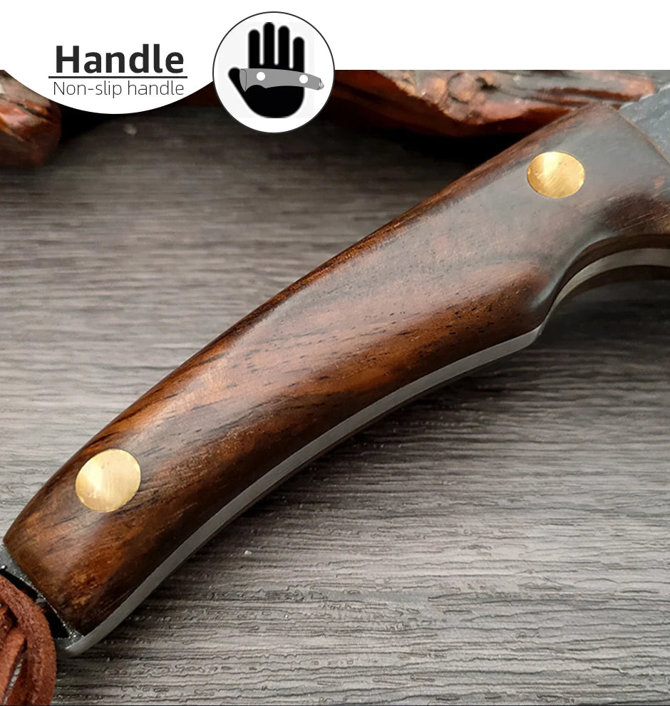 Handmade Forged Knife 4inch High Carbon Steel Mongolia Paring Knife Boning Knifes  Meat Cleaver Butcher Knife Chef Knife