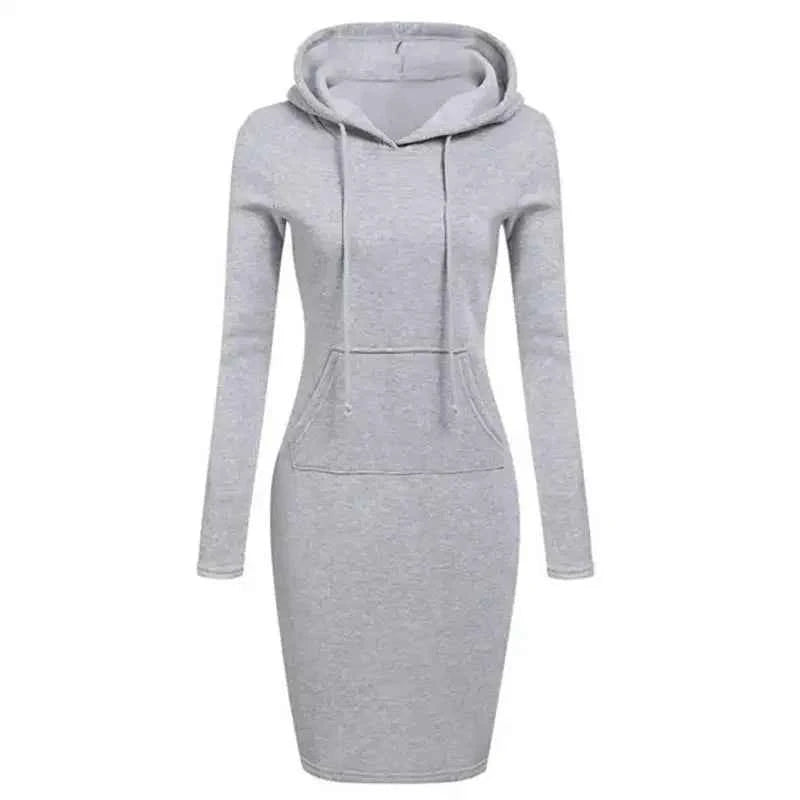 Ladies Autumn Attire Women's Hooded Dresses Hoodie - Style Sweatshirt Dresses for Women Tops in Ladies Clothing