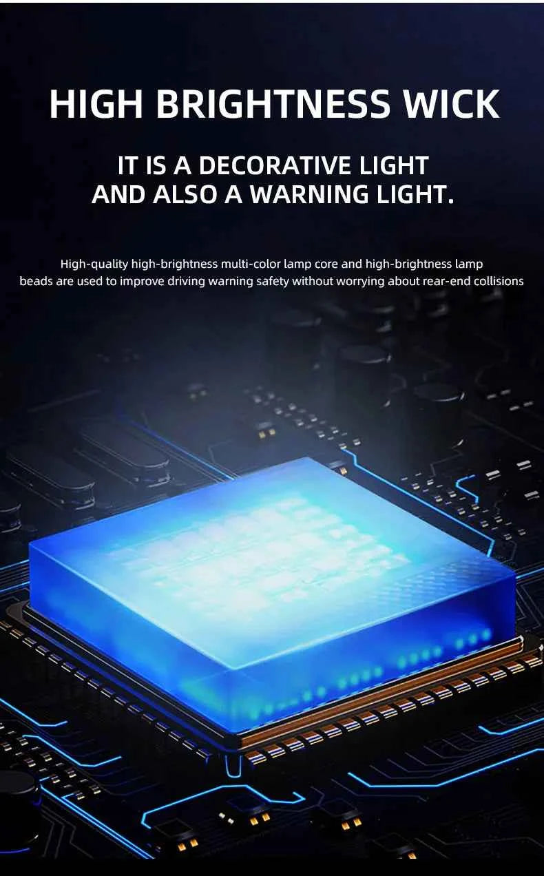 1/2/4pcs Wireless LED Strobe Lights Car Decor Atmosphere Light 8 Colors Rechargeable Led Lights Anti-Collision LED Warning Light