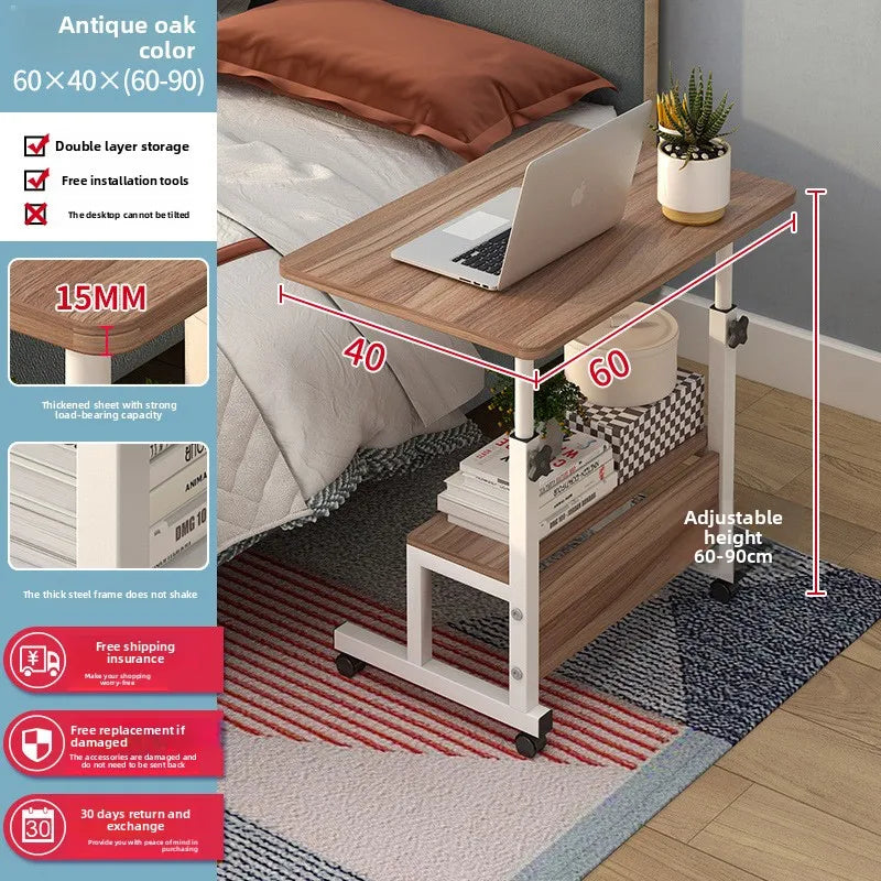 Computer desk Bedside table Mobile lifting small table Household small laptop holder with wheels