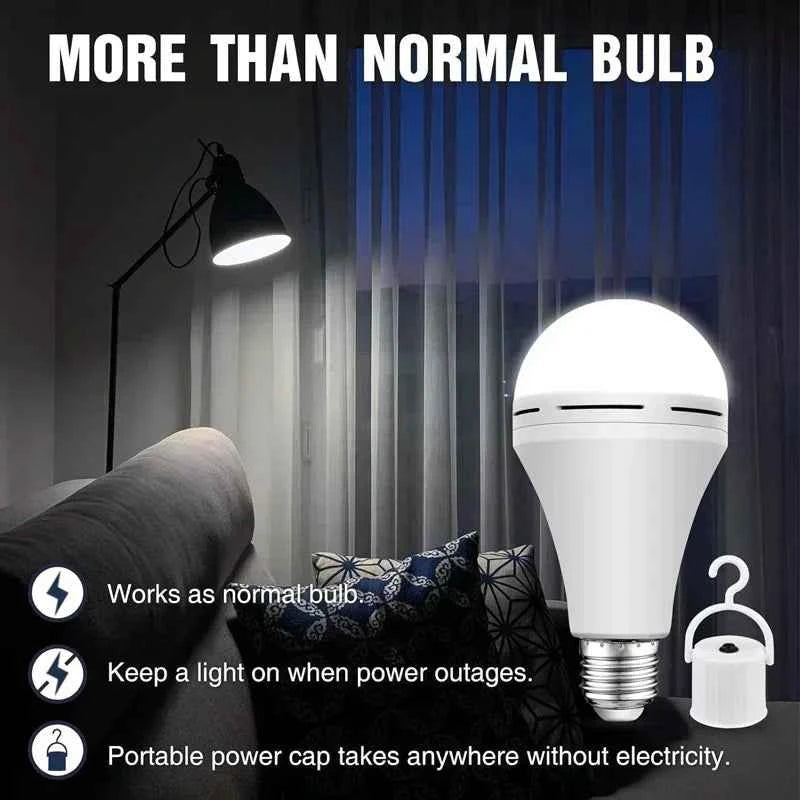 LED Rechargeable Light Bulb 7w 9w 12w 15w 85-265V Emergency Bulb Portable Hanging Camping Lamp for Tent Home Power Failure Porch