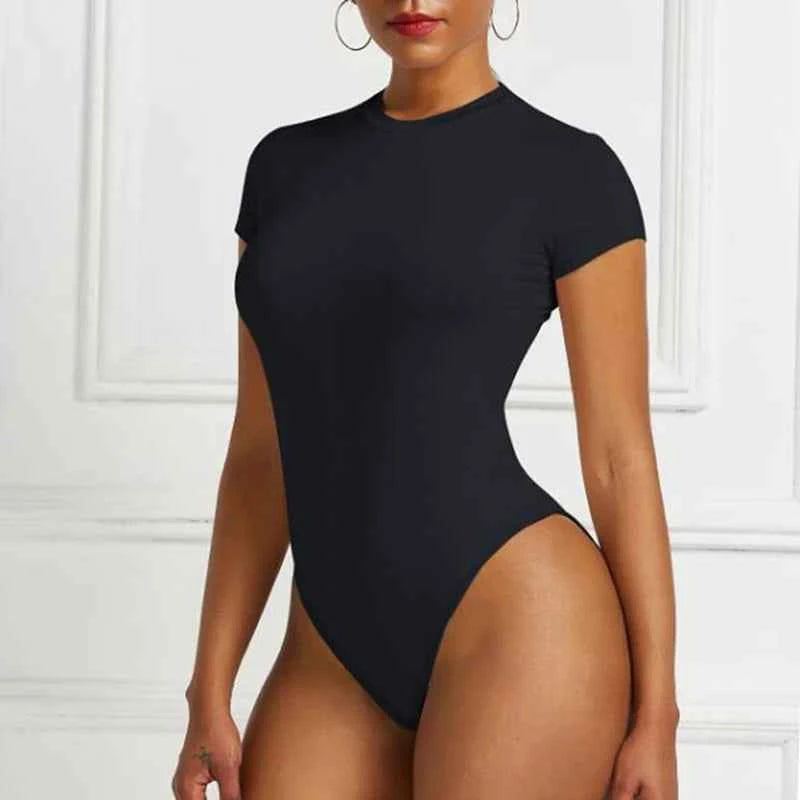 Women's Tops Summer Bodysuit Daily Irregular Breathable Fashion Lady Jumpsuit Top Sexy T-shirts Solid Color Bottom Layer Shirt