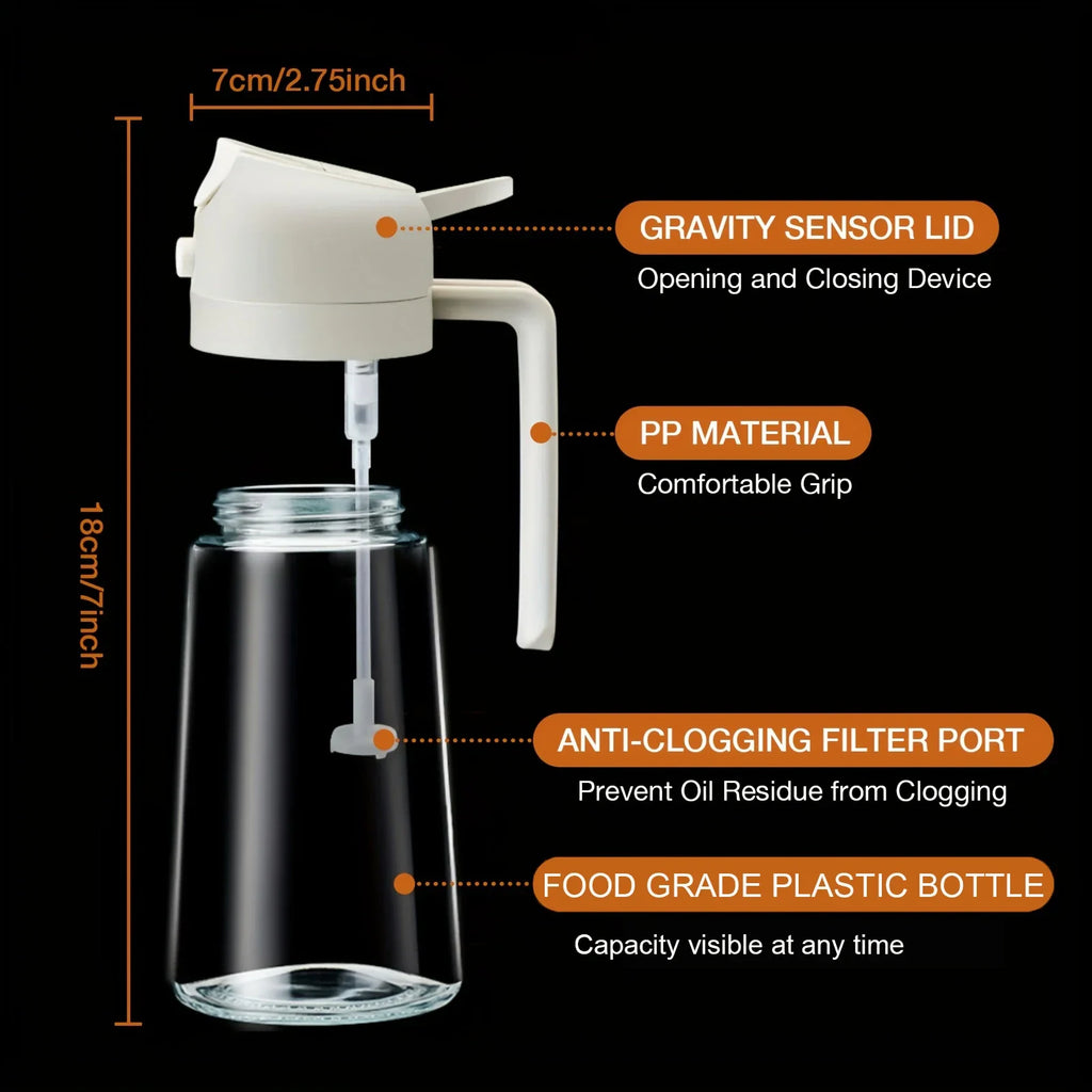 2in1 500ml Plastic Kitchen Oil Sprayer Spray Oil Olive Spray Bottle for Oil Dispenser BBQ Baking Roasting Picnic Kitchen Tool