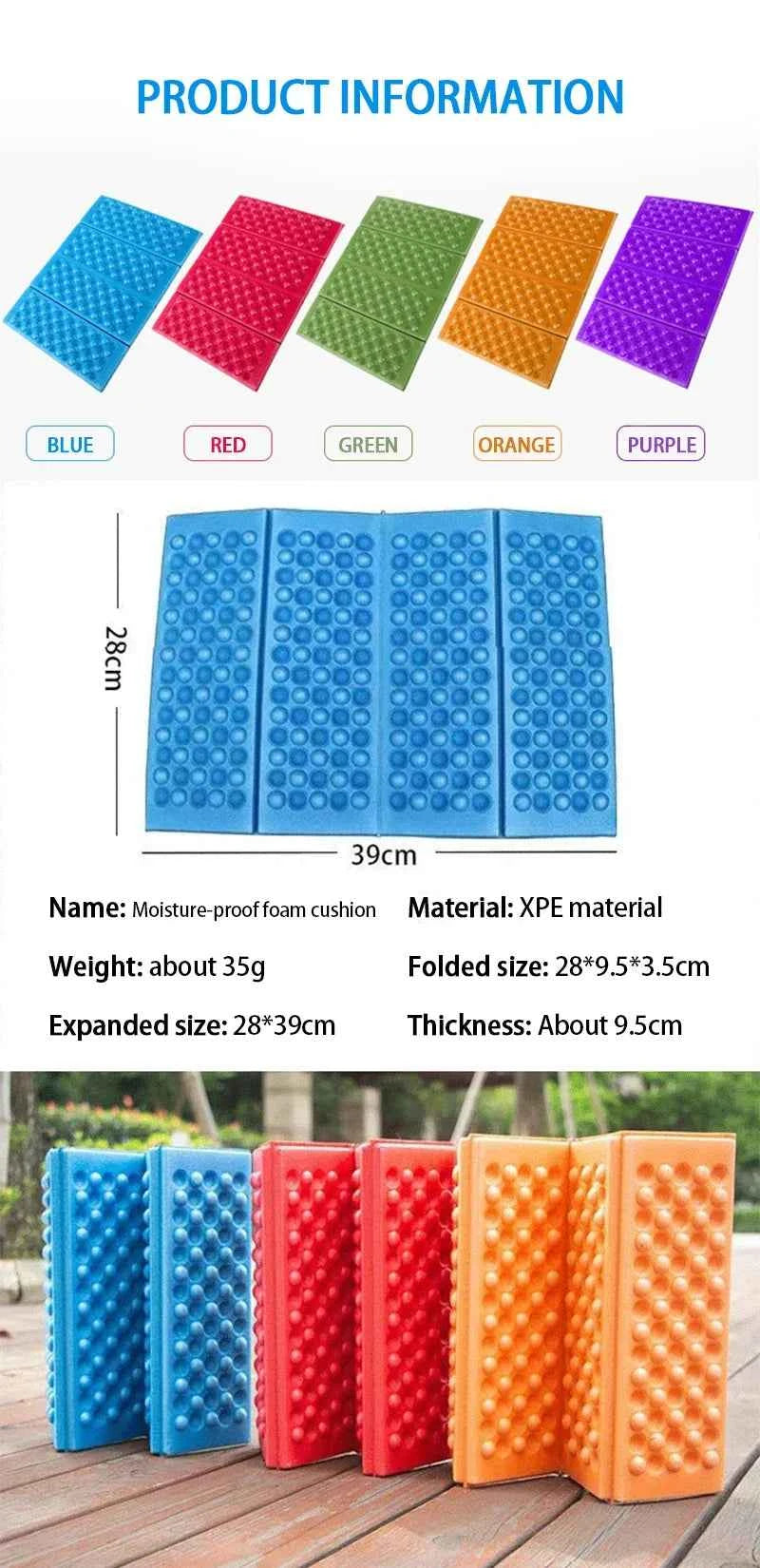 Honeycomb Massage Mat Fold XPE Cushion Outdoor Hiking Camping Training Park Foldable Pillow Picnic Sitting Moisture-proof Pad
