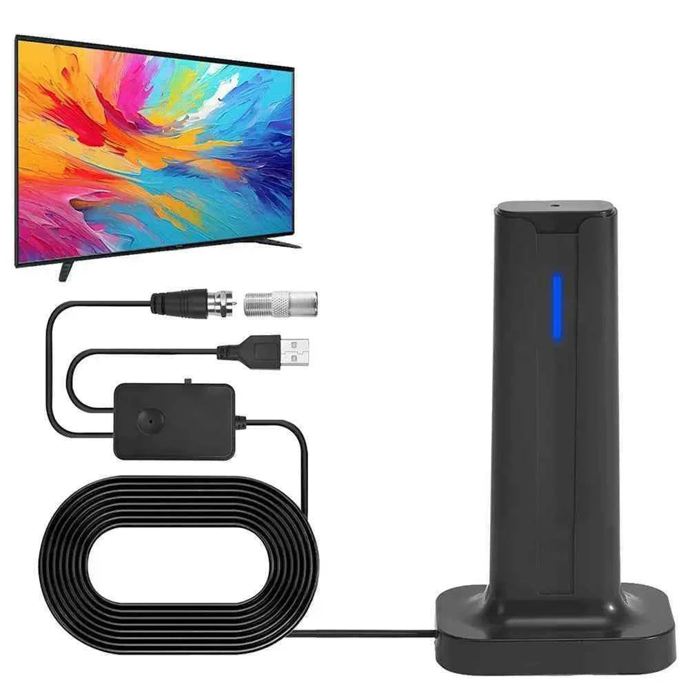 Digital TV Antenna For Smart TV Indoor TV Antenna Long Range Reception HDTV Antenna Supports 4K 1080p With Stick Base