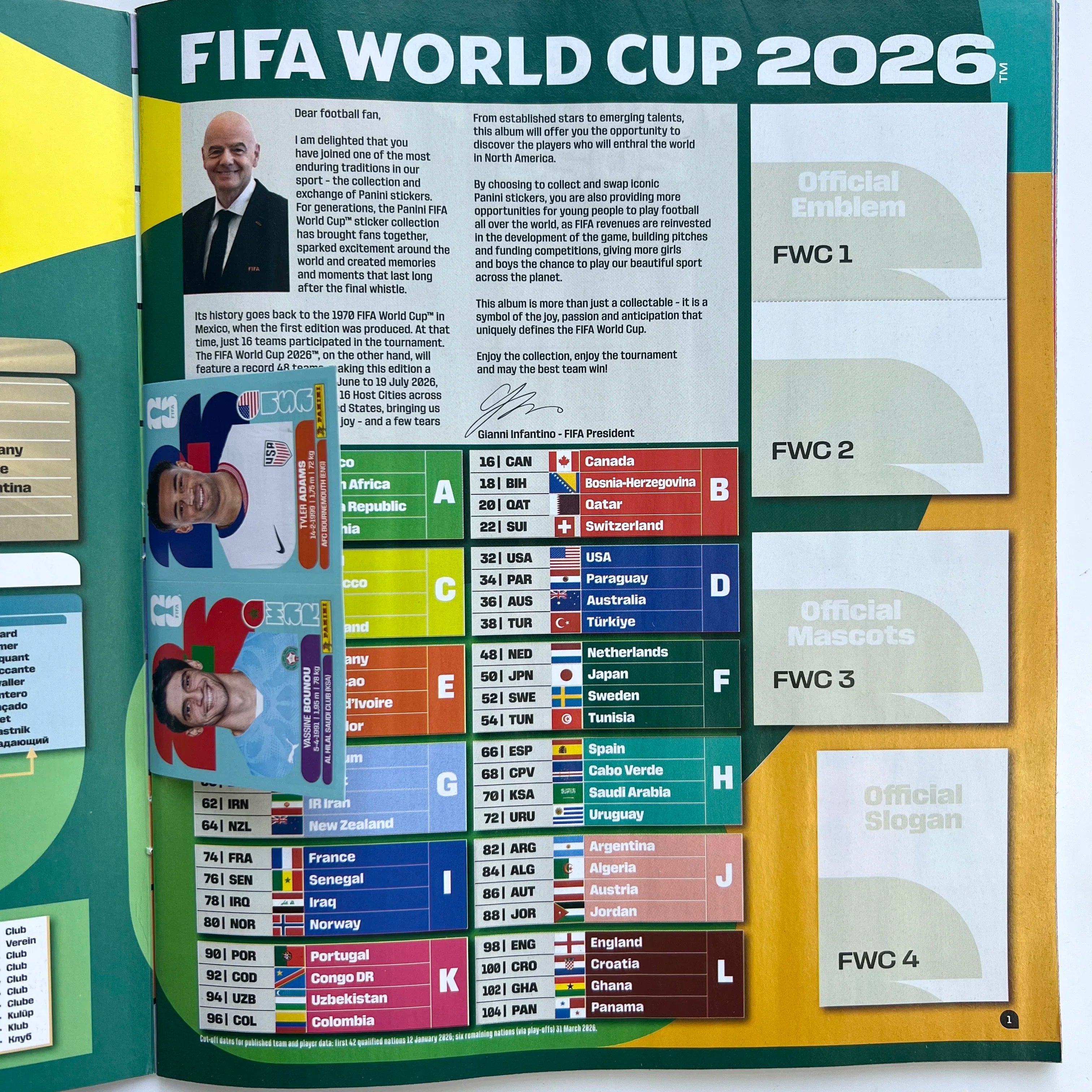Genuine Panini FIFA 2026 Official Licensed Sticker Collection Full Box with Packs for Soccer Fans Album Stickers Collectors