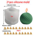 1-21pcs Rotate Ball Silicone Candle Mold Golden Bell DIY Resin Plaster Making Kit Handmade Christmas Souvenirs Winter Home Decor