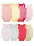 2pcs Random Newborn Clothing Casual Cotton Comfortable Summer Boys and Girls Sleeveless Baby Triangle jumpsuit Child Accessories