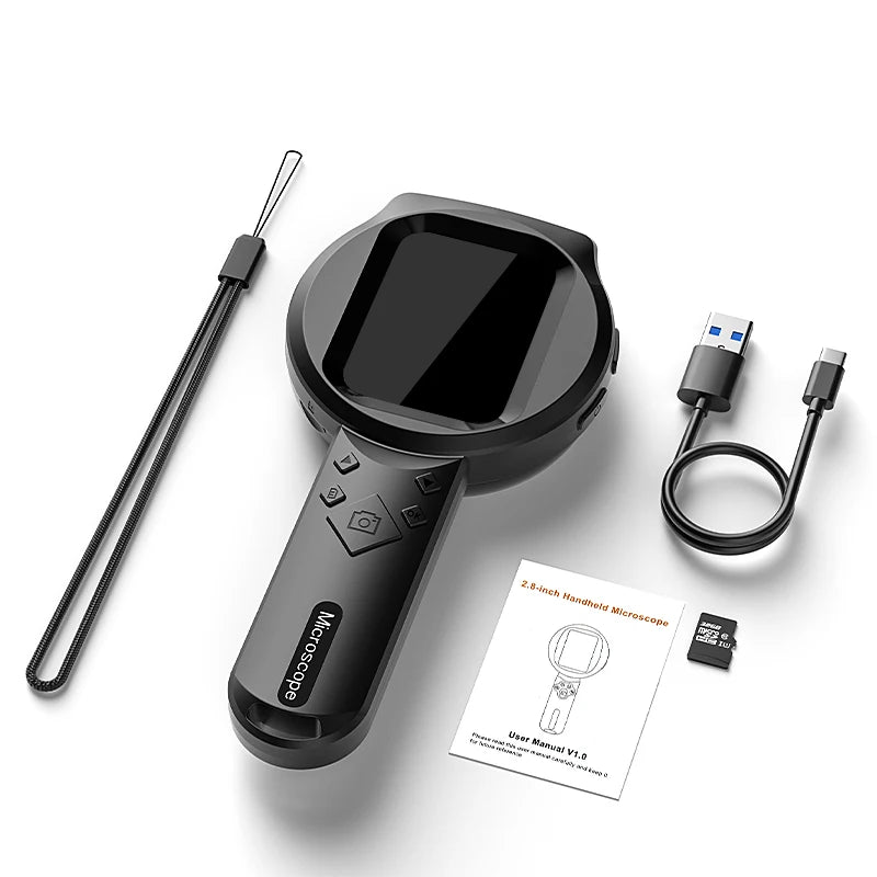 T54 with TF Card Color Digital Handheld Microscope Magnifier 100X 2.8" IPS HD Screen