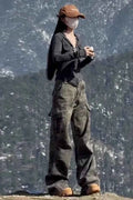 Y2k Clothes Jeans For Woman High Waist Flare Trousers Camouflage Cargo Wide Leg Straight Winter New Pants Slim Fit Fashion