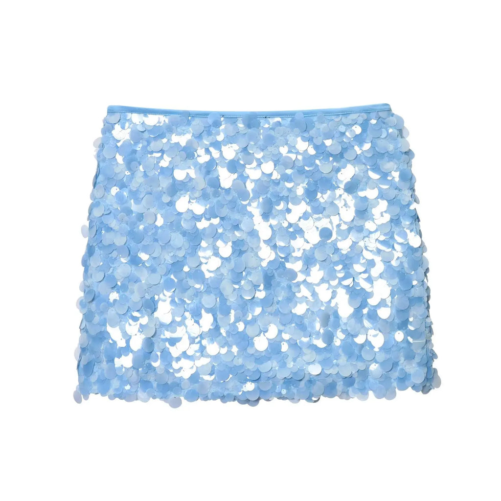 Sexy Woman Sequins Skirt High Waist Versatile Slim Mini Slim Skirts Zipper 2025 Summer Beach Style Women's New Skirt Y2K