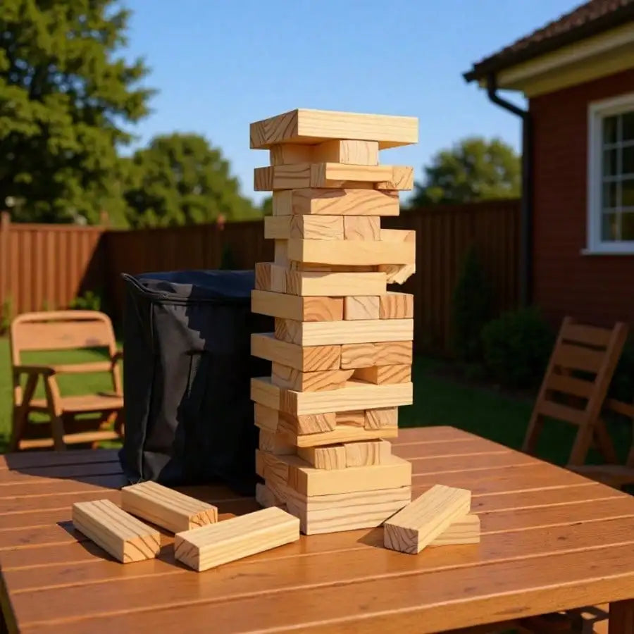 Classic Tower Game - 54 Pieces Wooden Stacking Blocks for Family Kids, Brain Teaser Balance Party Game, Educational Pullin