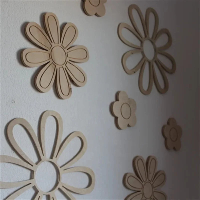 Ins Wooden Daisy Wall Flowers Nursery Decor Boho Nursery Kids Room Wall Decor Farmhouse Bathroom Decoration, Housewarming Gift