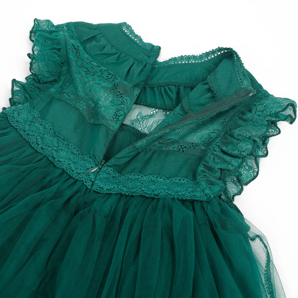 Bohemia Summer Dress For Girls Tulle Lace Sleeveless Princess Flower Girls Wedding Birthday Ball Gown Party Dresses Clothes