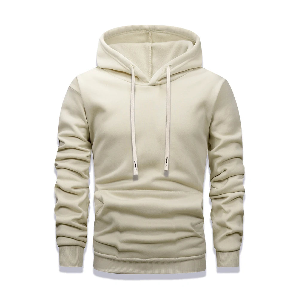 Spring and Autumn Solid Color Sports Hoodies Fleece Men's and Women's Sweatshirts Trendy Pullovers Couples Hoodies