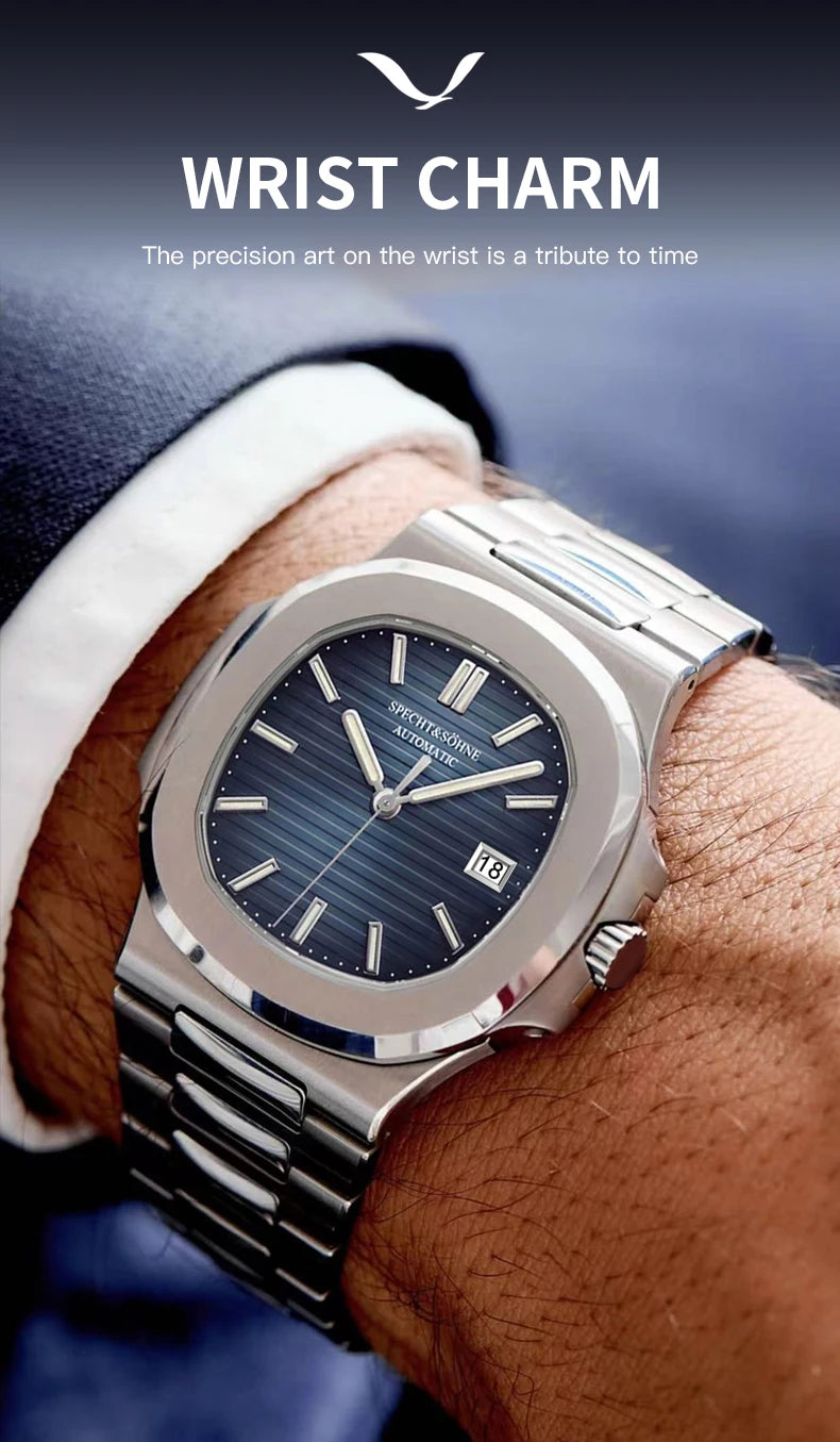 2025 New Specht Sohne Men's Automatic Mechanical Watches  Sapphire Crystal Stainless Steel 50m Waterproof 5711 Watch For Men