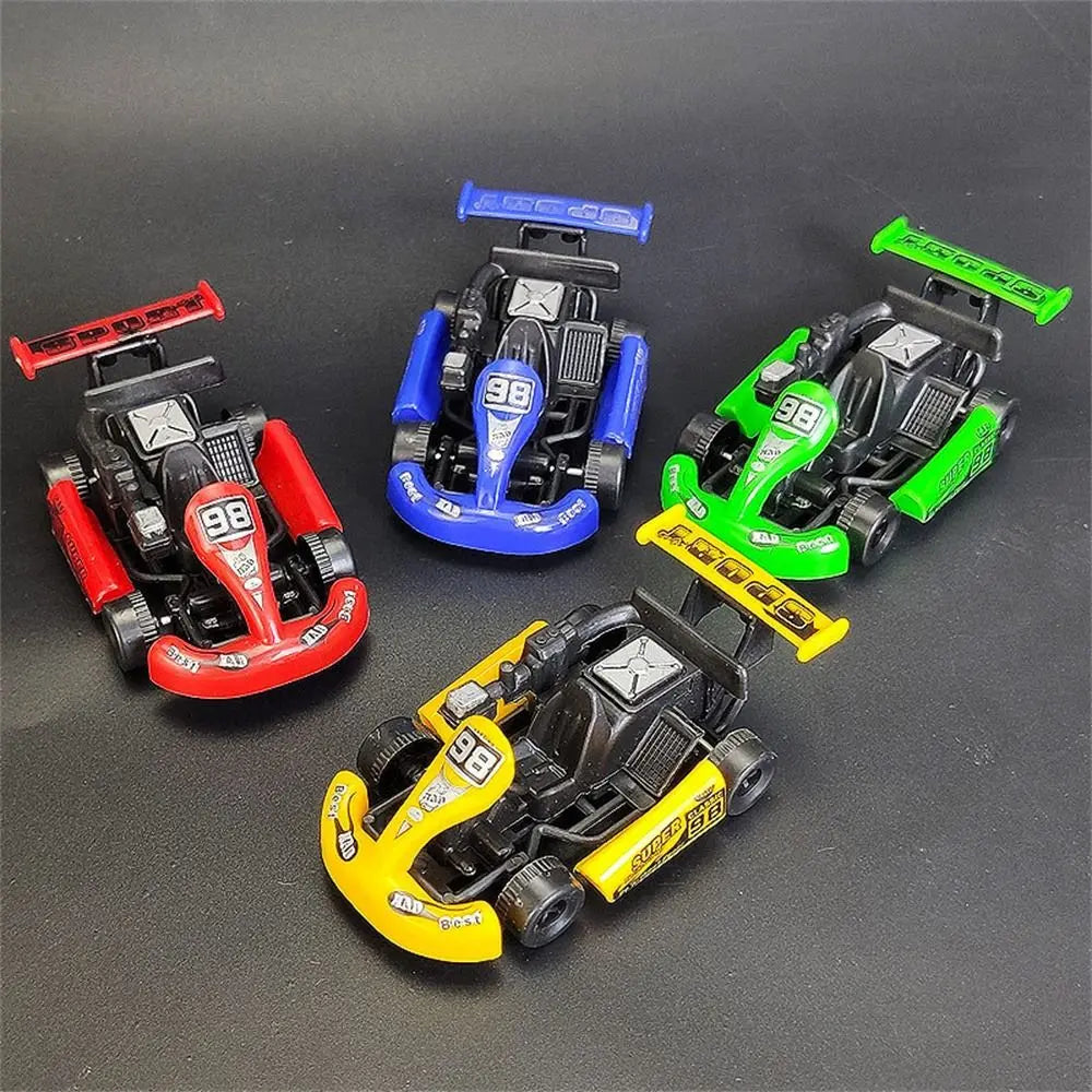 Kids Gift Four-wheel Pull Back Car Car Model Colorful Racing Model Kart Cartoon Plastic Racing Car Toy Children