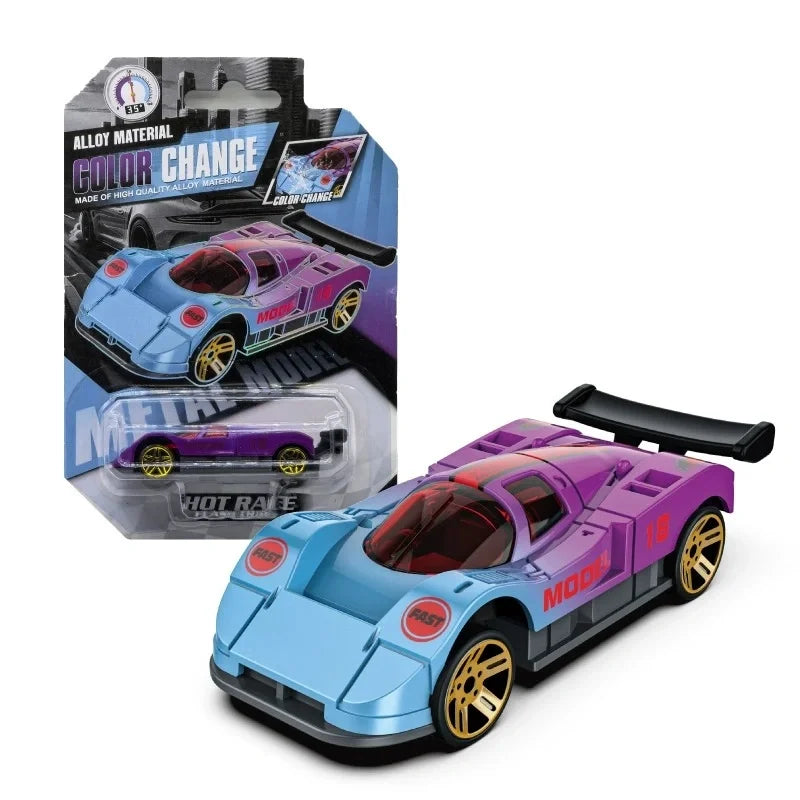 1:64 Temperature Sensitive Color Changing Magic Car Inertia Pull Back Alloy Racing Cars Crash-Resistant Toys Boy Birthday Gift