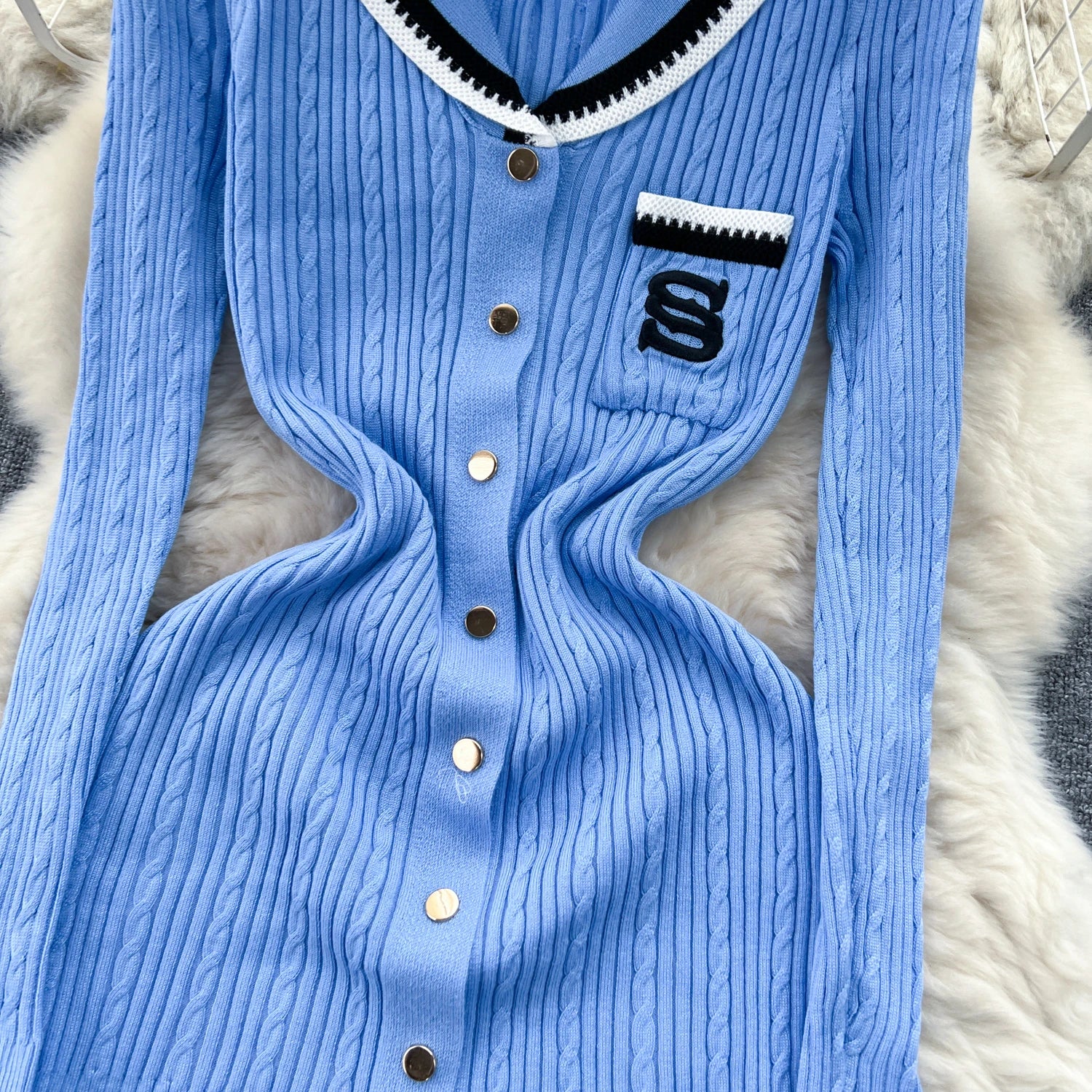 SINGREINY Autumn Winter Wear Dress Women Polo Single Breasted Pocket Design Bodycon Knitting Temperament Sweater Long Dresses
