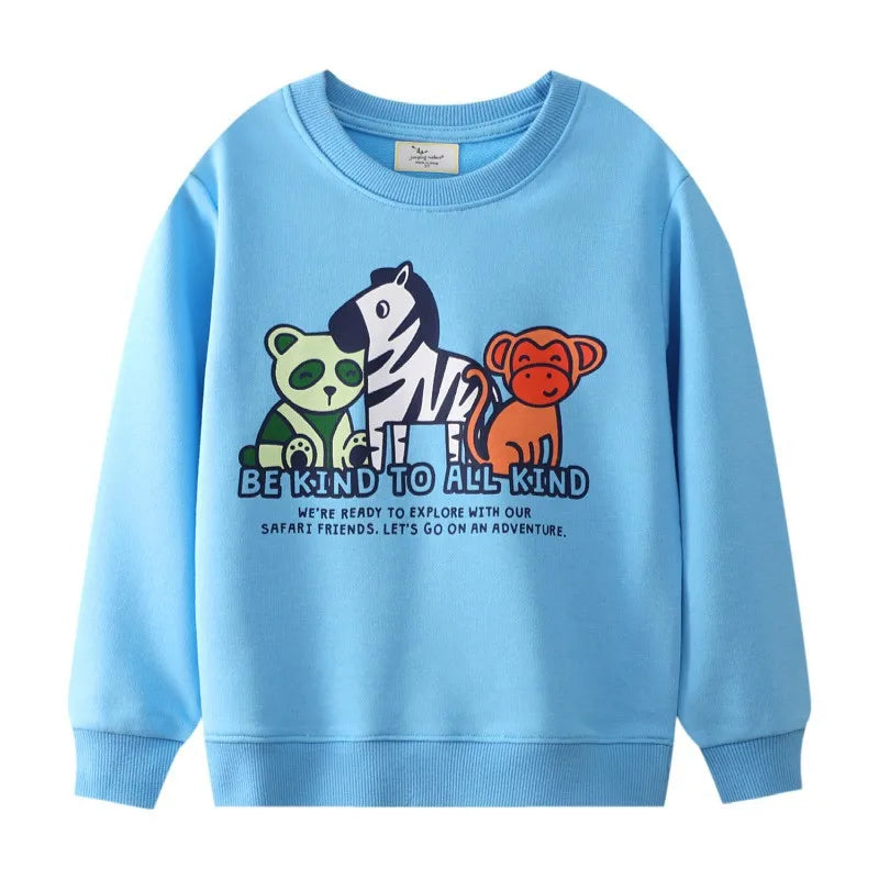 Jumping Meters Long Sleeve Penguin Applique Sweatshirts Cotton Baby Clothes Hot Selling 2-7T Children's Tops Shirts