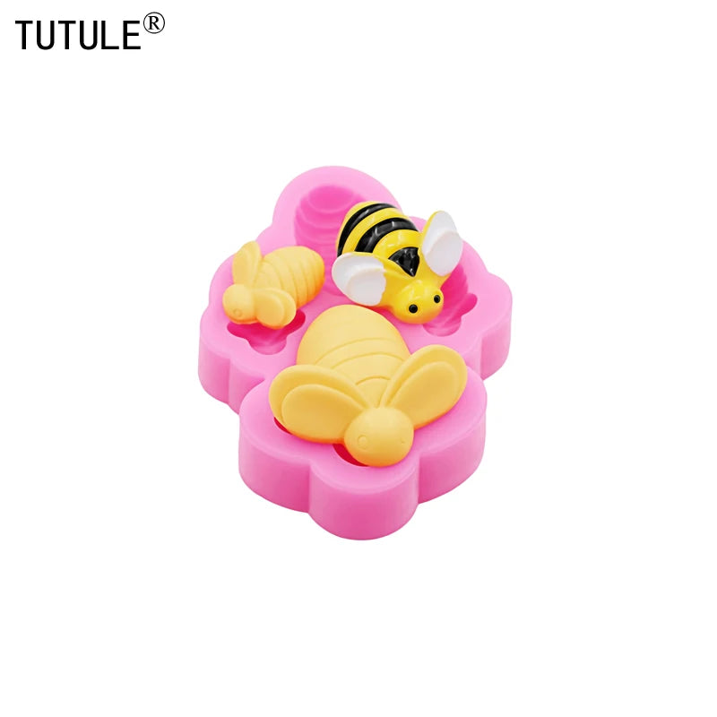 3D Honeybee Keychain Earrings Silicone Mold DIY Honeybee Clay epoxy resin Accessories Silicone Moulds cake Chocolate Molds