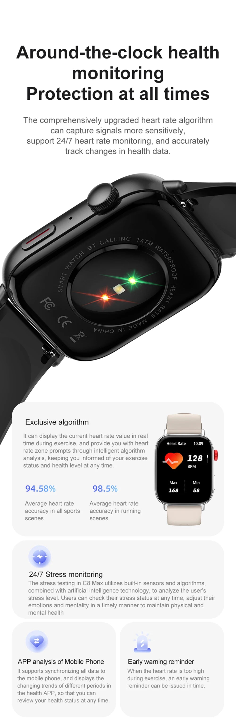 COLMI C8 Max Smart Watch for Men And Women with Voice Calling Feature 1.93" Large HD Color Display Health & Fitness Tracker