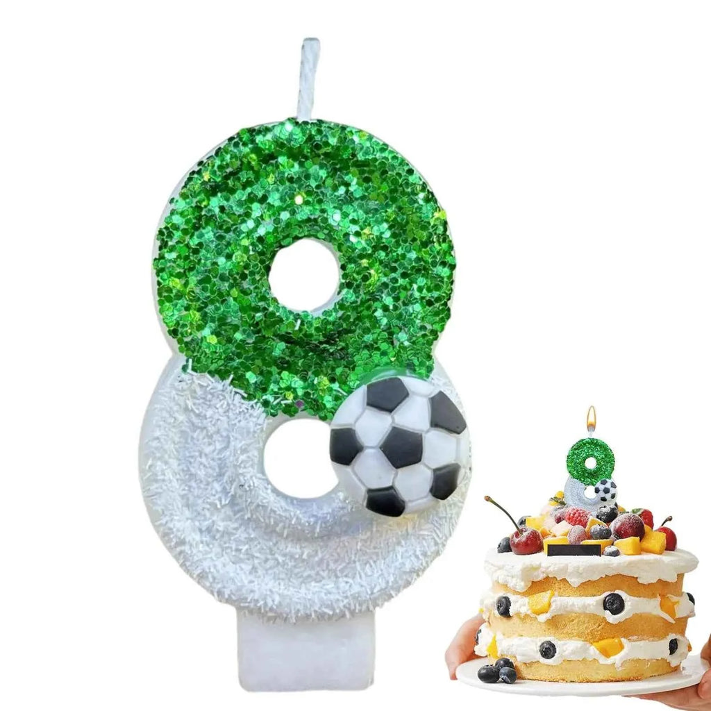 Football Birthday Number Candles, Candle Numbers for Cakes, Decorative Number Candles, Cake Topper Decoration for Birthday