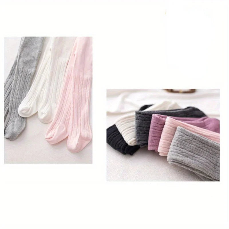 3Pcs/Set Adorable Baby Toddler Patterned Feet Pantyhose - Soft, Breathable and Comfortable Cotton Outer Children's Pantyhose