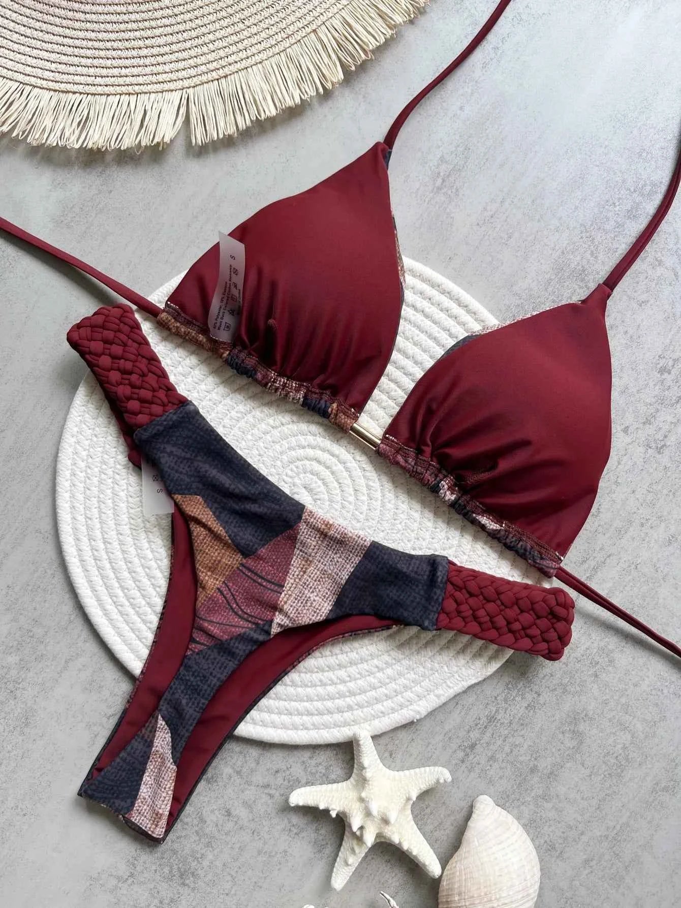 RUOTONSEPT Print Halter Mini Thong High Cut Bikini Female Swimsuit Women Swimwear Two-pieces Bikini set Bather Bathing Suit Swim
