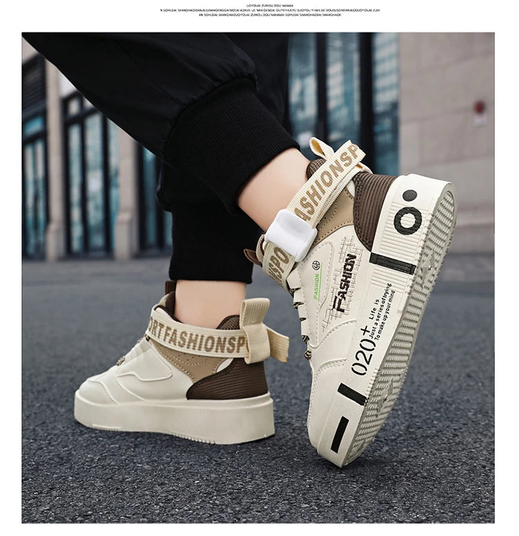 Kids Fashion Sports Shoes Boys High Top Board Shoes Leisure Breathable Outdoor Children Running Sneakers boys Child Casual Shoes