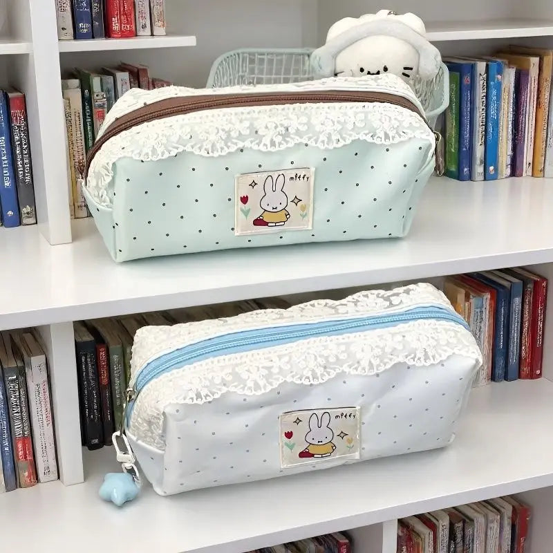 Miffy Kawaii Large capacity pencil case student stationery bag cartoon makeup storage bag Cute Gift Toy