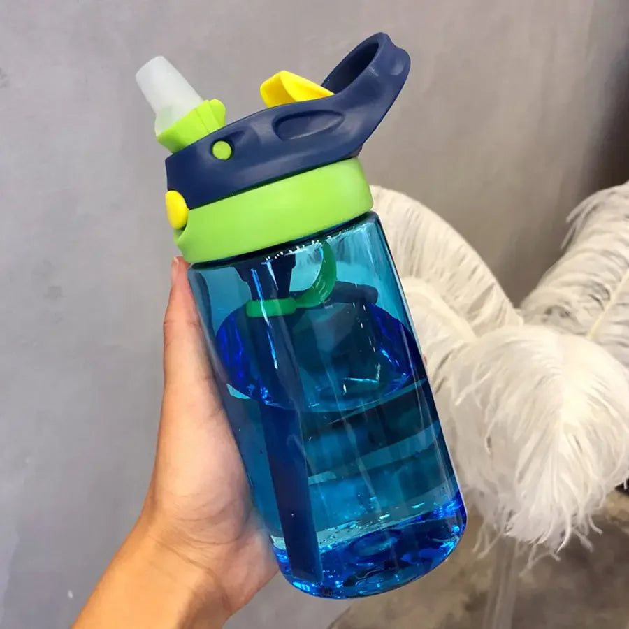 480ml Water Bottle with Straw Kids Girls Portable Travel Bottles Cup Gym Sports Fitness Summer Cold Water Juice Drinking Bottle