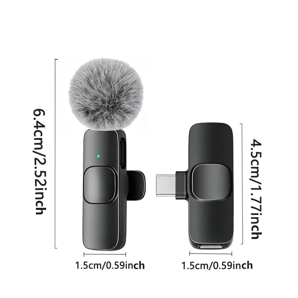 Type-C Port Professional Wireless Lavalier Microphone for Smartphones, Computers, Tablets, Plug and Play