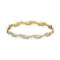 AJRETAIL 1.56ct Royal Curves Natural Diamond Bangle in 14-kt Yellow Gold-HI Color VS-SI Clarity 2.25