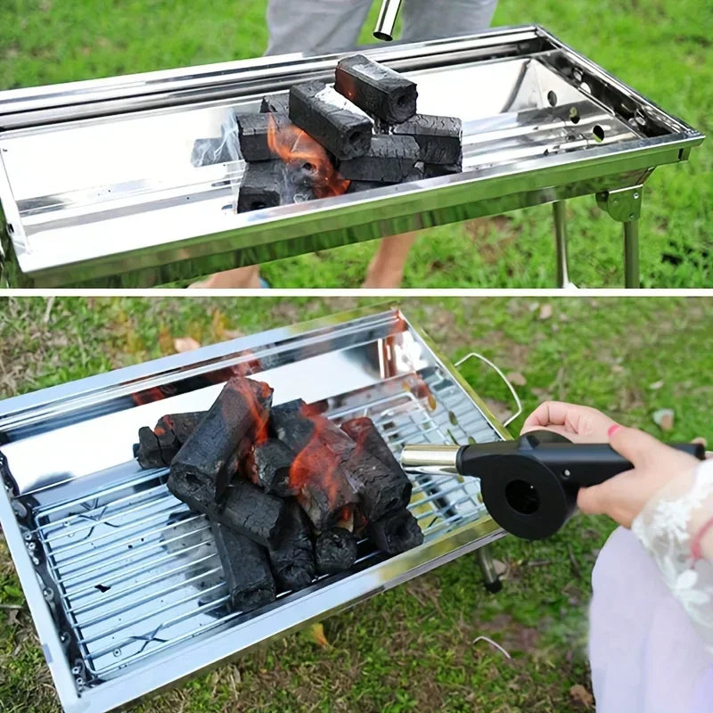 1pc Grill Manual Fan Hand Crank BBQ Fan Portable Barbeque Air Blower With Manual Handle BBQ Accessories