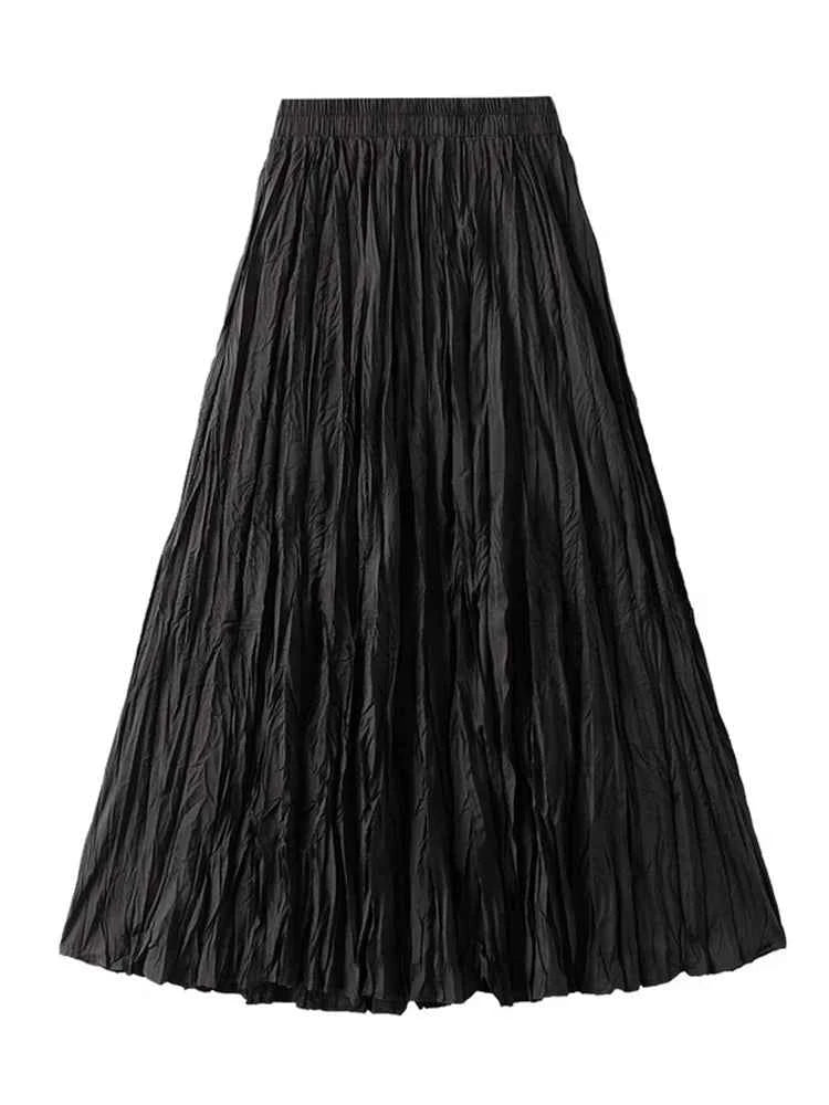 KarSaNy Long Pleated Skirts For Woman High Waist Large Hem White Skirt Summer Women's A Line Maxi Skirts For Women 2026 Long