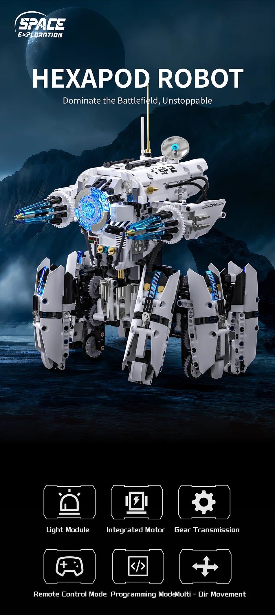 Technical Programming Hexapod Robot Science Fiction War Machine Building Blocks City Remote Control Robots Bricks Toys Boys Gift