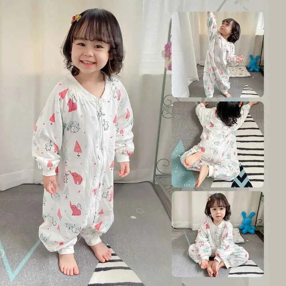 Baby Sleeping Bag Cute Girls Winter Warm Baby Sleepsack With Feet 1-4Years Kids Growth Blanket Sleepwear Children'S Sleeping Bag