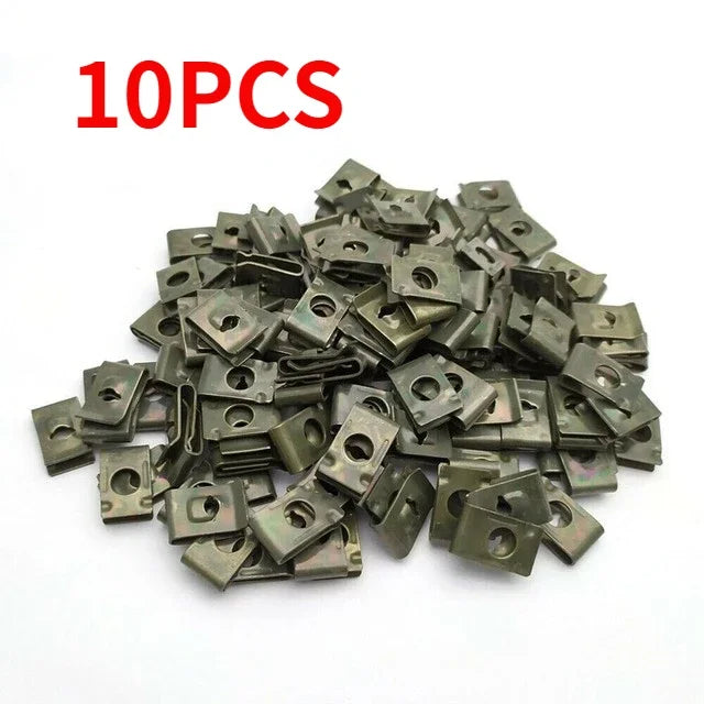 Auto Self-tapping Screw Clips U-clamp with Threaded Nut Clips Auto Fender Fastener Clips for Auto Motorcycle Scooter Parts