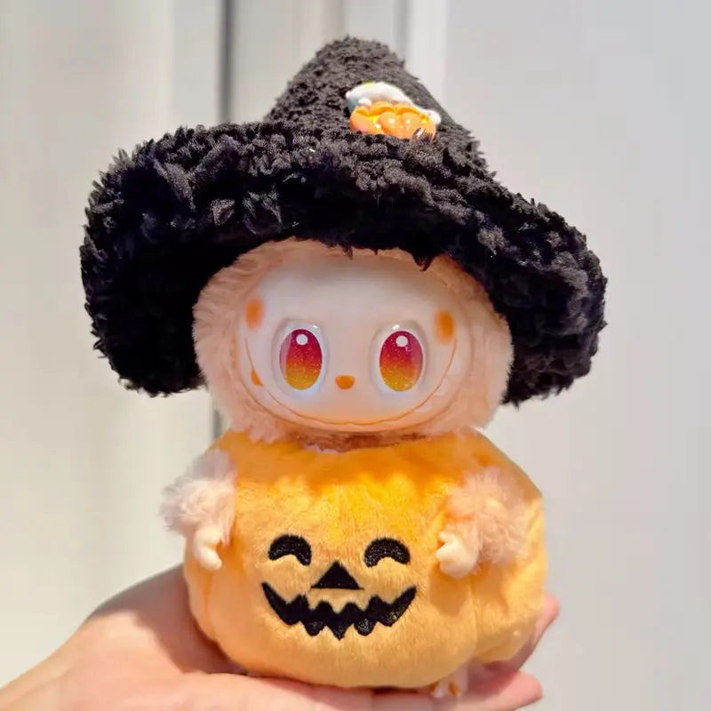 17cm Dolls Clothing For Labubu Outfit Accessories Sitting Party Halloween Trick-Or-Treat Series Accessory Pumpkin Hat Clothes