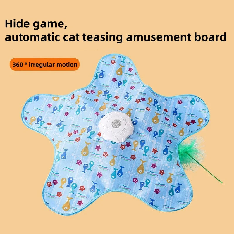 fish Color Automatic Interactive Cat Toy With Rotating Teaser Wheel