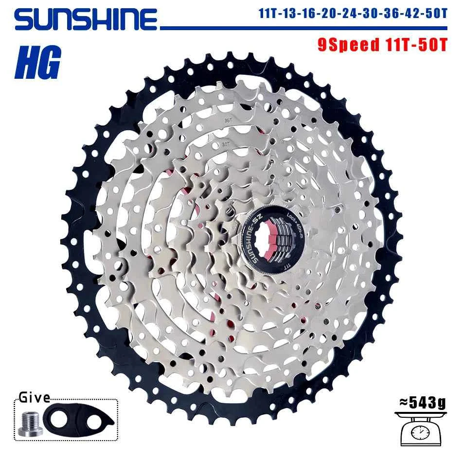 SUNSHINE Bicycle Cassette 8/9/10/11/12Speed Freewheel HG Structure Sprocket 32/36T/40T/42T/46T/50T/52T Flywheel For SHIMANO/SRAM