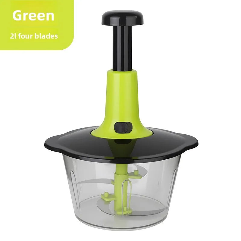 Handheld Vegetable Chopper Multifunction Kitchen Tool for Garlic Ginger Mincing Dicing Slicing with Large Capacity Container
