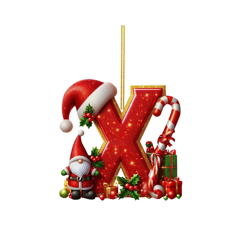 2D Home Decorations Ornaments 26 Letter Pendant For Christmas Tree Decor Christmas Ornaments Acrylic Flat Christmas Tree