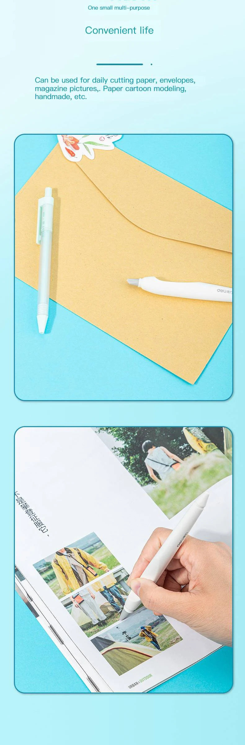 Pen Knifes Ceramic Cutter Utility Knife for Art Precision Carving Knife Micro Retractable Blade Paper Cutting Stationery