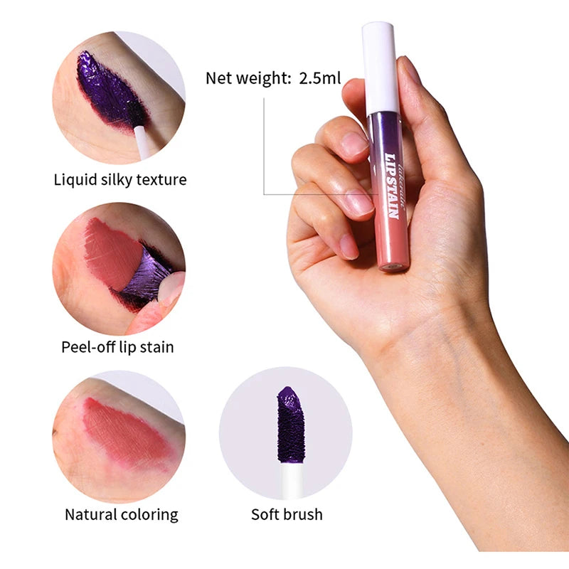 Peel-Off Lip Stain Gloss Natural Matte Waterproof Tint