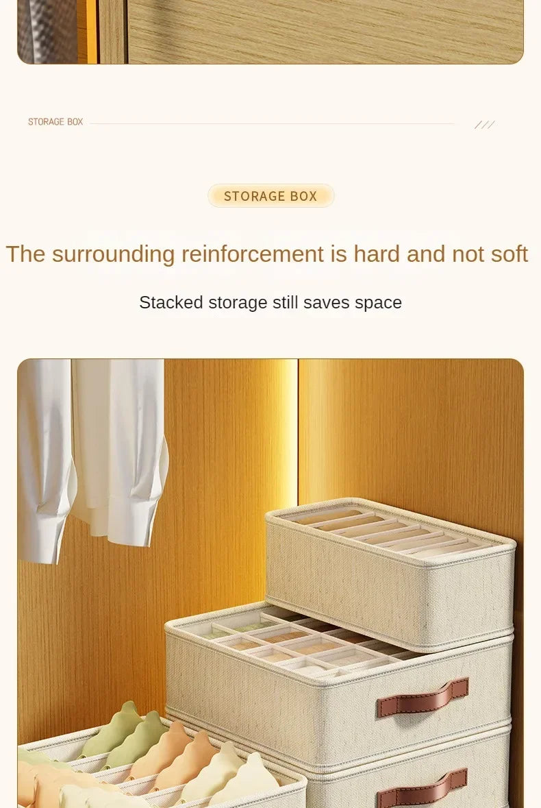 1-5PCS Fabric Drawer Organizers for Underwear Socks Bras - Closet Storage Box with Dividers Foldable Wardrobe Shelf Organizer Se