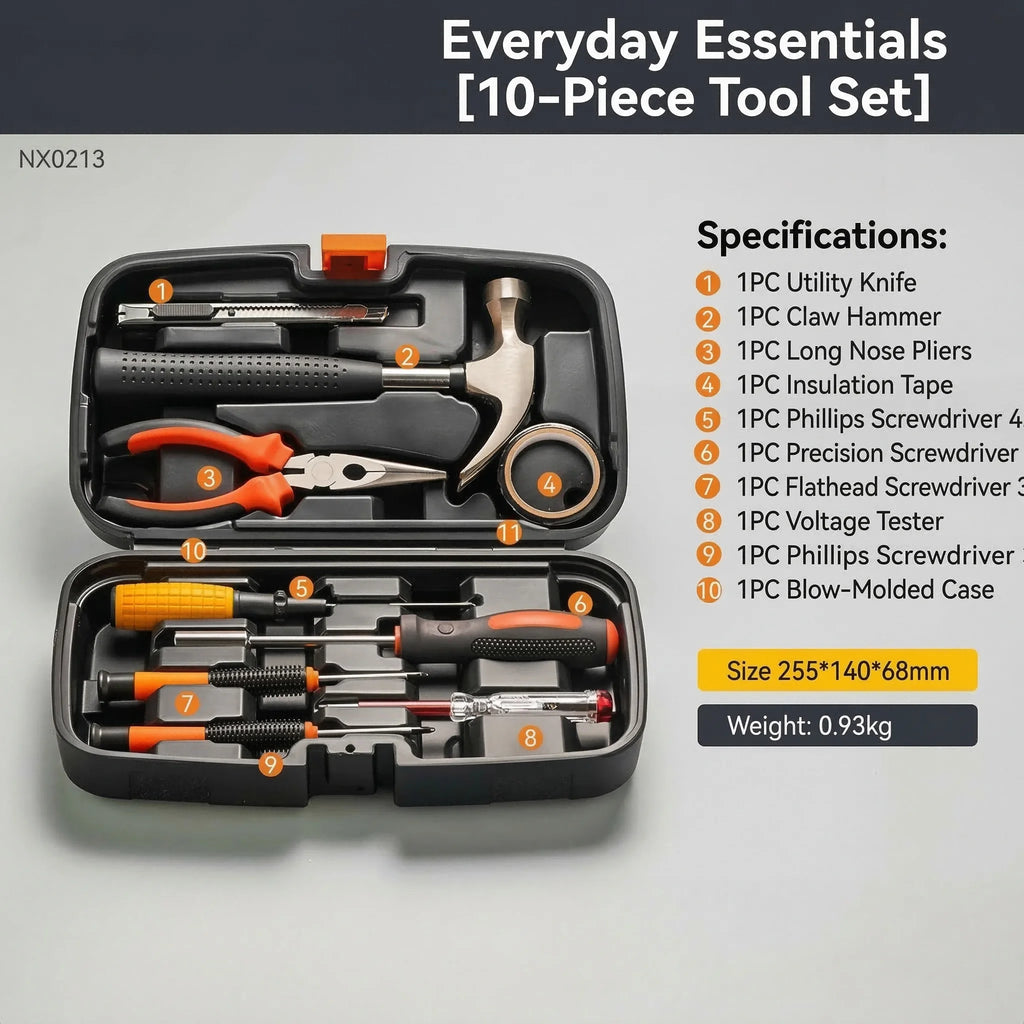 Full Set Household Tool Kit Mini Tool Set Multifunctional with Pliers Wrench Screwdriver Scissors and Combination Tools
