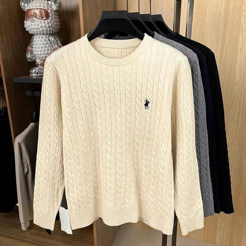 Hot High-End Luxury Man Long-Sleeved Knitwear Round Neck No Pilling No Fading Embroidery Spring New Sweater Leisure MensClothing
